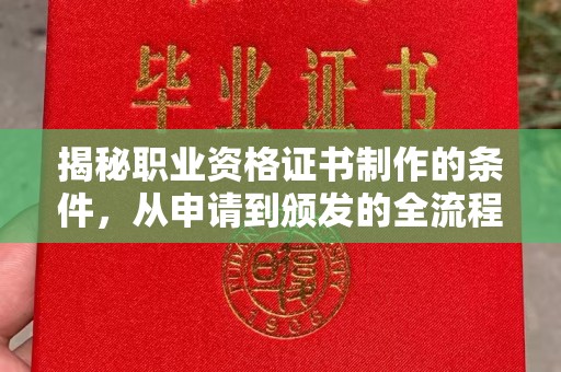 永安揭秘职业资格证书制作的条件，从申请到颁发的全流程解析